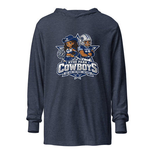 Performance | Hooded Long Sleeve T Shirt | Hyde Park Cowboys | Vanguard Logo