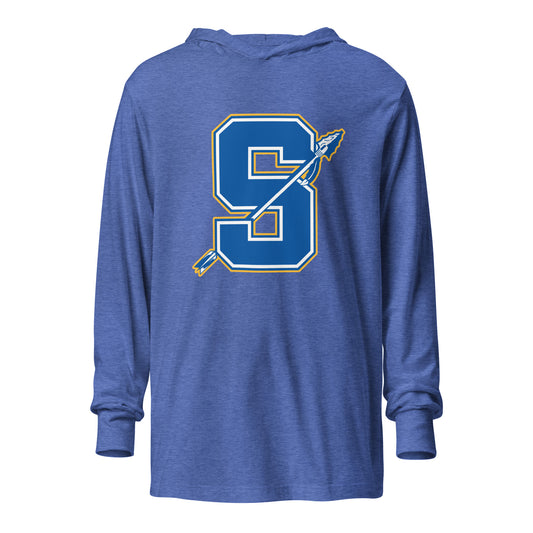 Performance | Hooded Long Sleeve T Shirt | Senatobia Warriors Baseball | Lettermark Logo