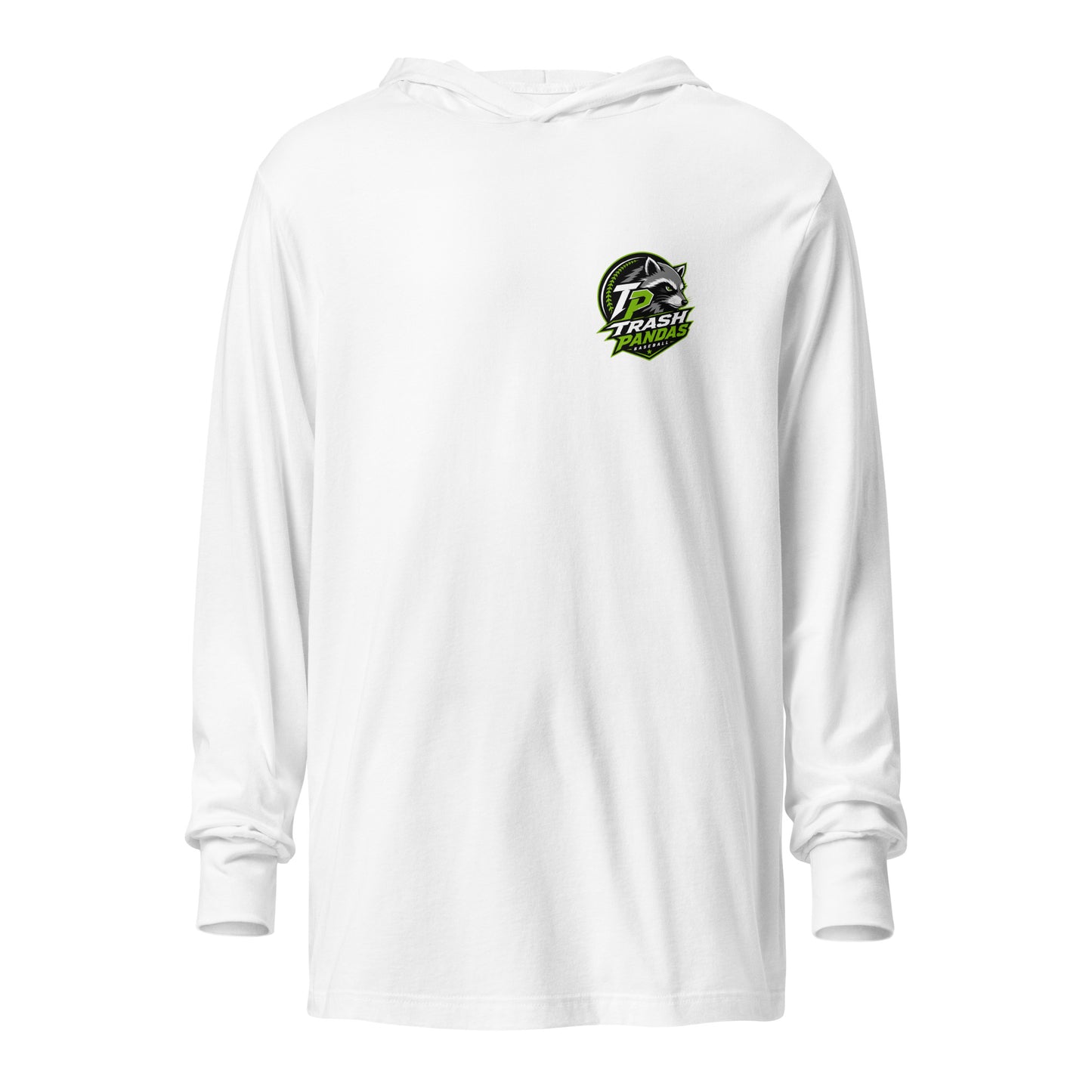 Performance | Hooded Long Sleeve T Shirt | Trash Pandas Baseball Organization | Crest Logo