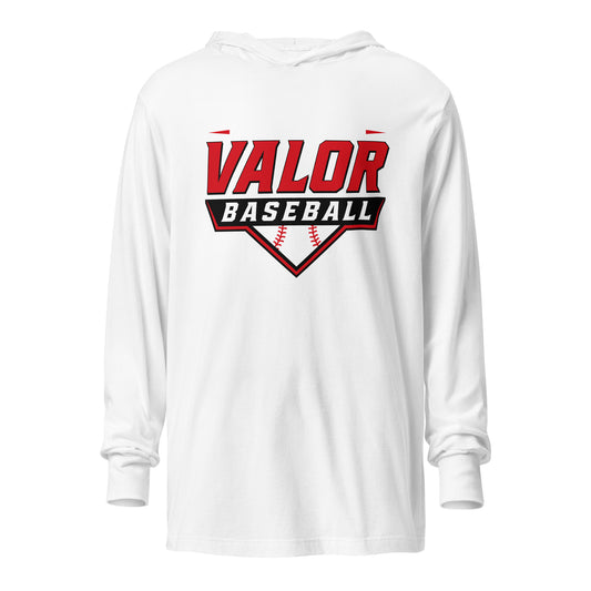 Performance | Hooded Long Sleeve T Shirt | South Bend Valor Baseball | Vanguard Logo