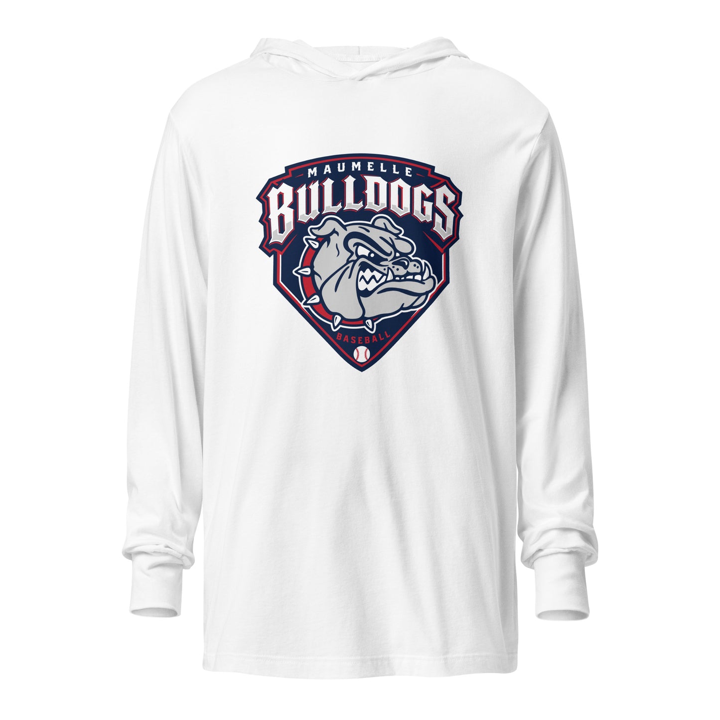 Performance | Hooded Long Sleeve T Shirt | Maumelle Bulldogs 2035 | Shield Logo