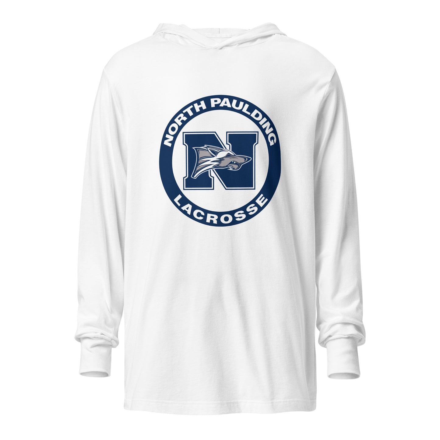 Performance | Hooded Long Sleeve T Shirt | North Paulding Lacrosse | Badge Logo