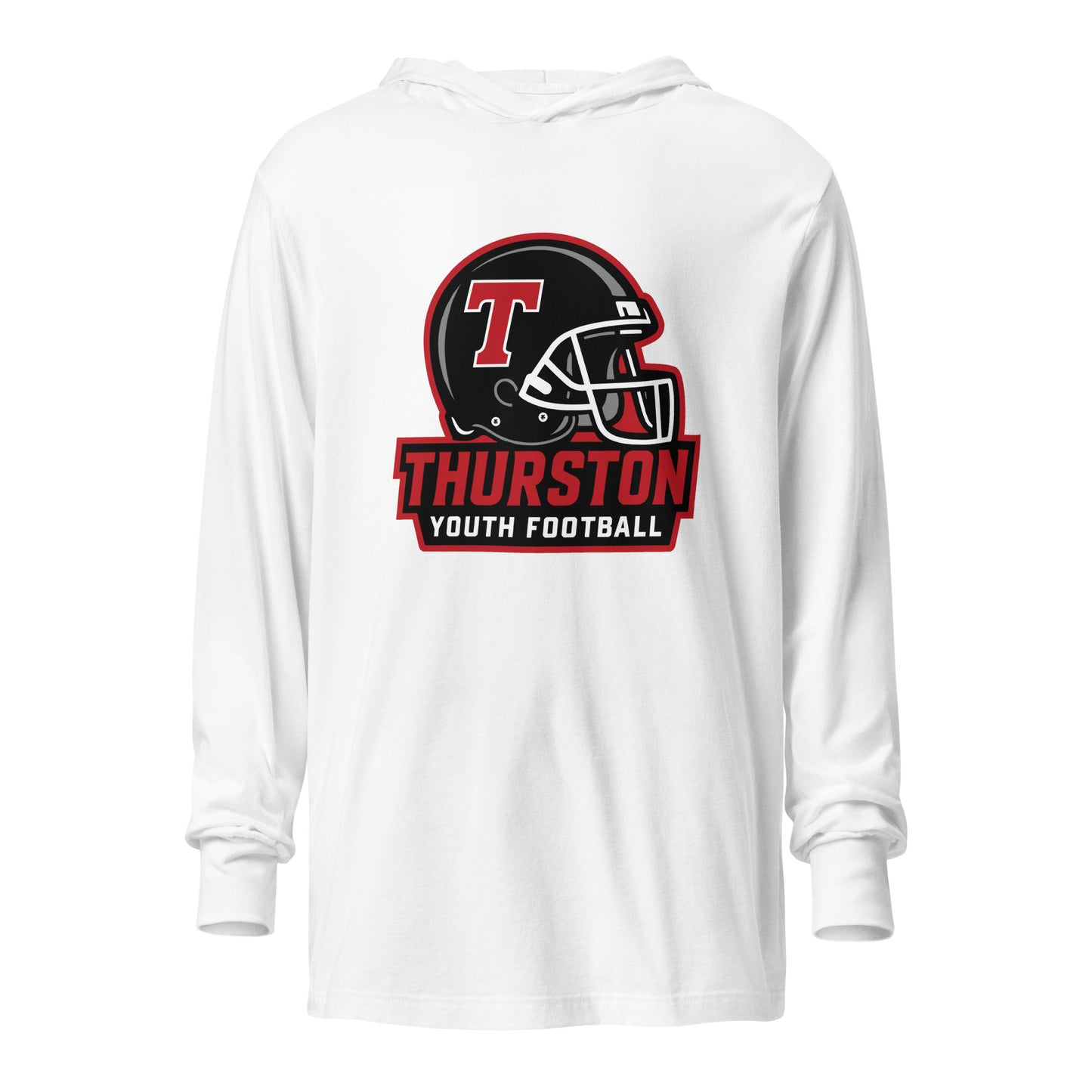 Performance | Hooded Long Sleeve T Shirt | Thurston Youth Football | Crest Logo
