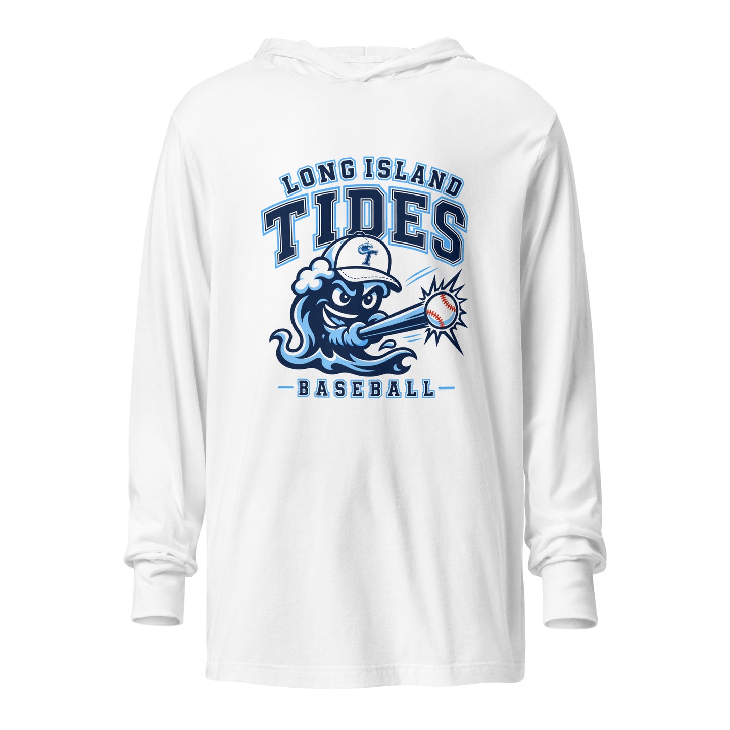 Performance | Hooded Long Sleeve T Shirt | Long Island Tides Baseball | Valor Logo