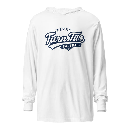 Performance | Hooded Long Sleeve T Shirt | Texas Turn Two Baseball | Athletics Logo