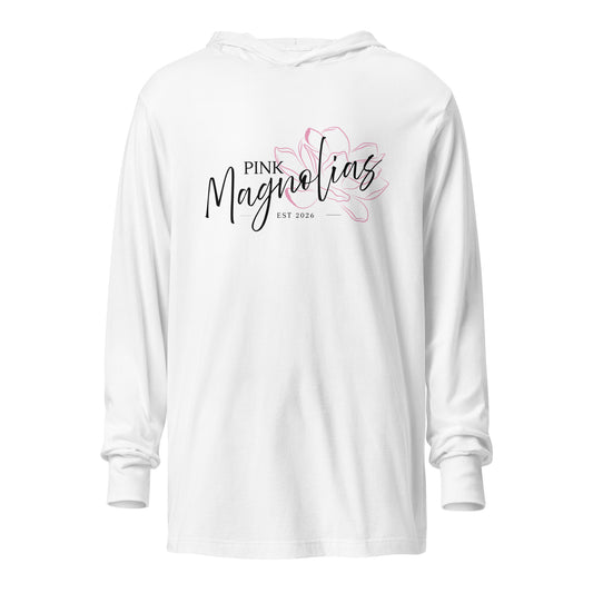 Performance | Hooded Long Sleeve T Shirt | Pink Magnolias Dance | Lettermark Logo