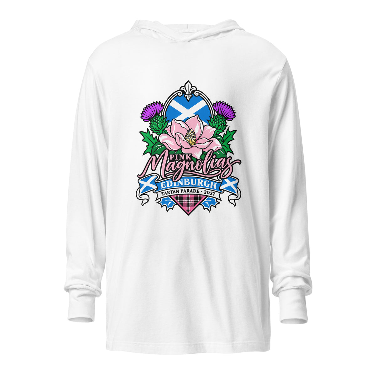 Performance | Hooded Long Sleeve T Shirt | Pink Magnolias Dance | Valor Logo
