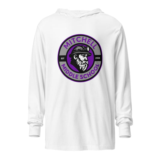 Performance | Hooded Long Sleeve T Shirt | Mitchell Middle School Softball | Badge Logo