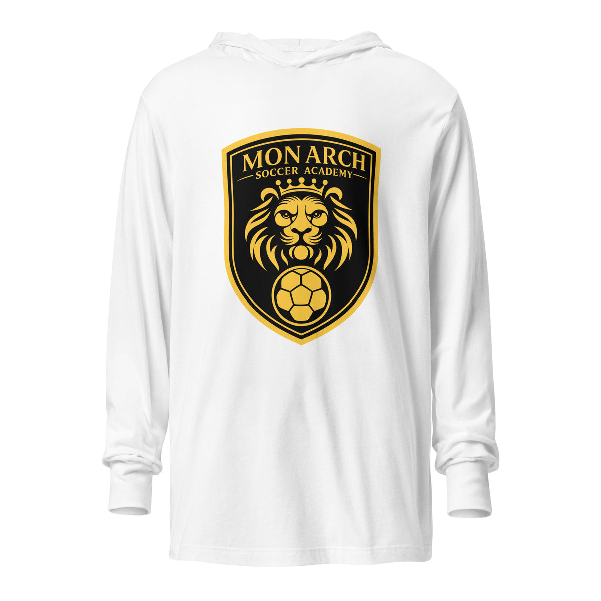 Performance | Hooded Long Sleeve T Shirt | Monarch Soccer Academy | Shield Logo