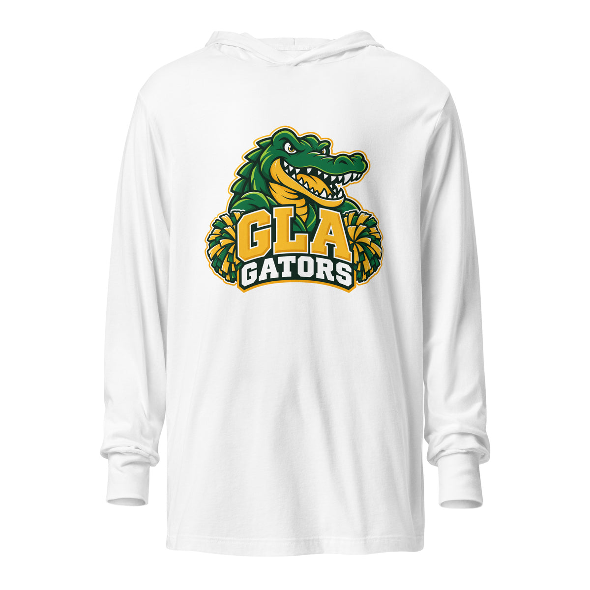 Performance | Hooded Long Sleeve T Shirt | GLA Gators Cheer Team | Apex Gators Elite Logo