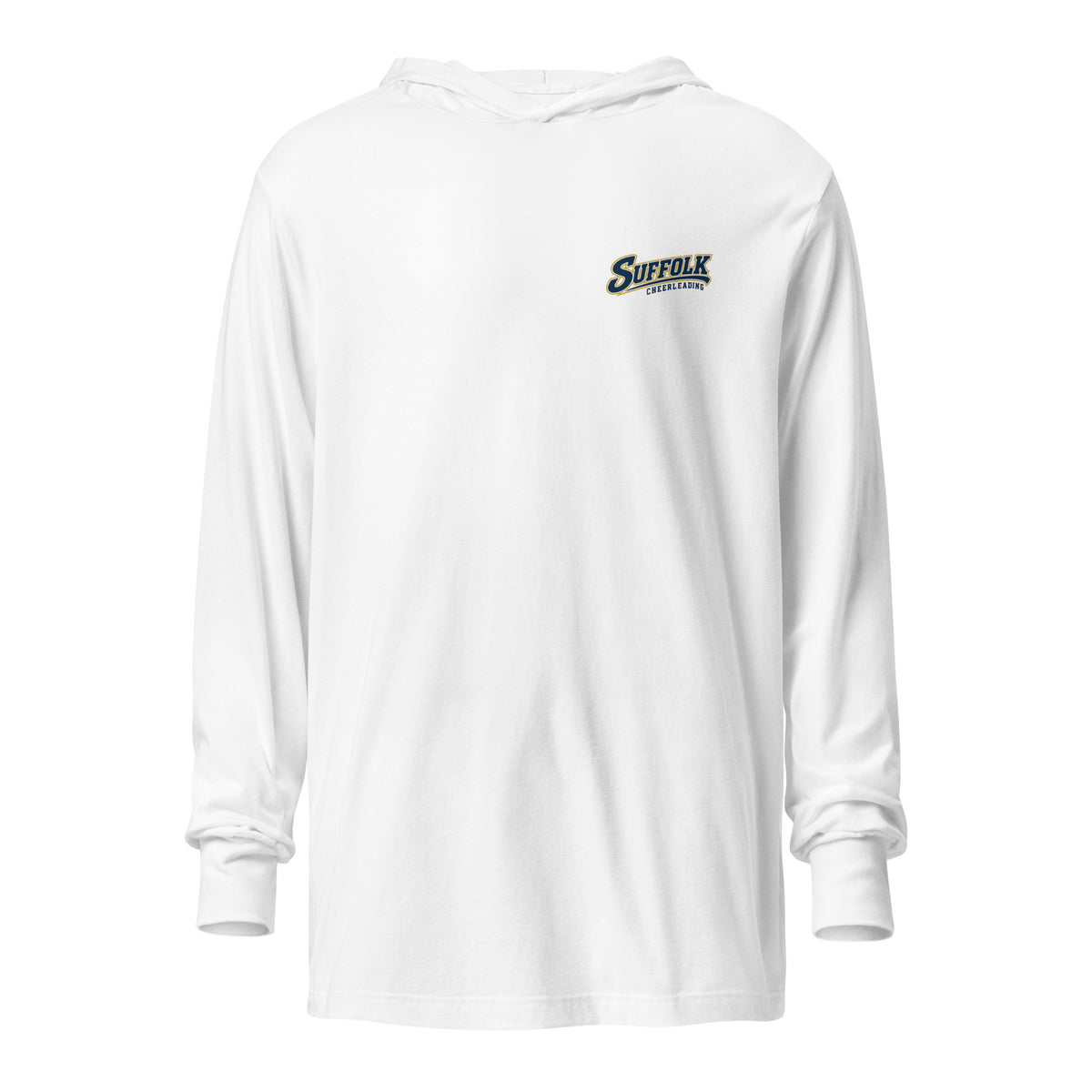 Performance | Hooded Long Sleeve T Shirt | Suffolk University Cheerleading | Athletics Logo