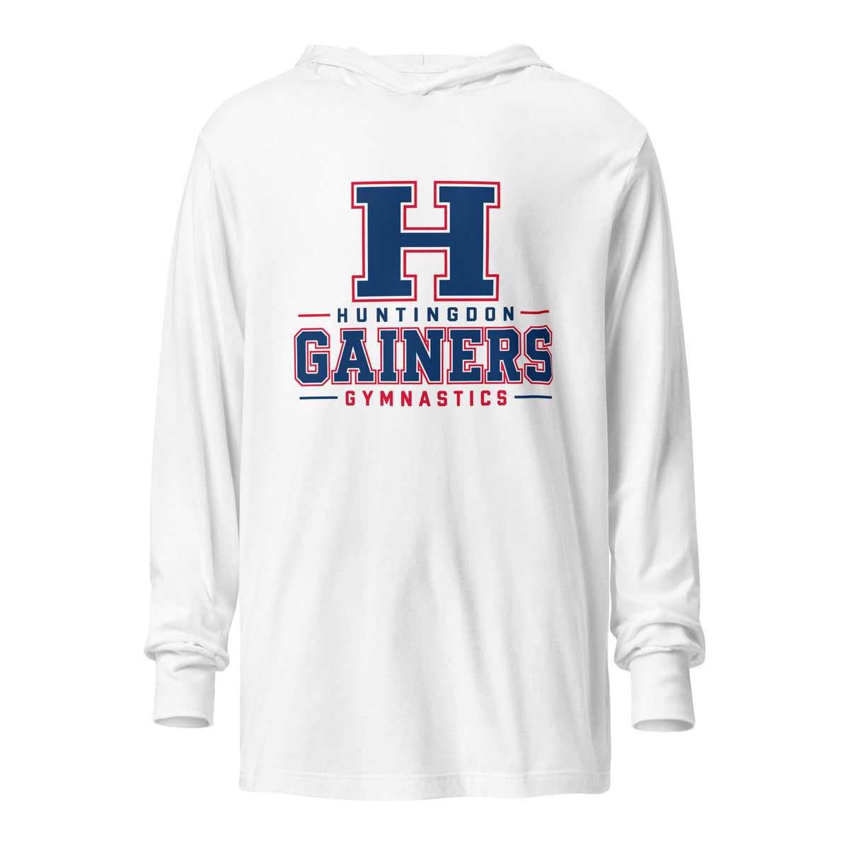 Performance | Hooded Long Sleeve T Shirt | HCC Gymnastics | Gainers Emblem Logo