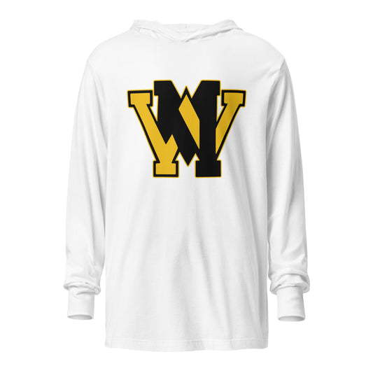 Performance | Hooded Long Sleeve T Shirt | West Milford Indoor Track & Field Team | Emblem Logo