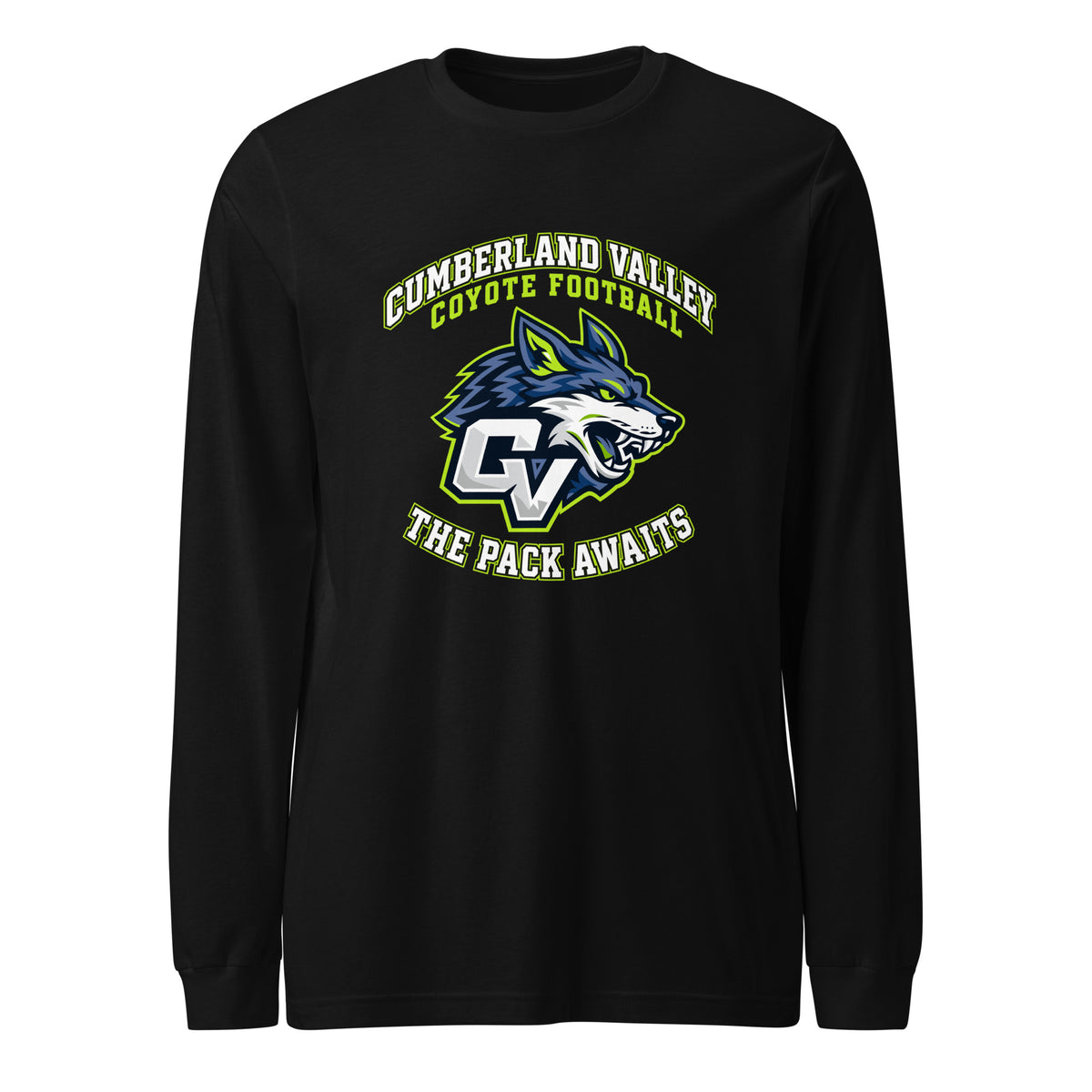 Performance | Long Sleeve Tee | Cumberland Valley Coyotes Football | Emblem Logo