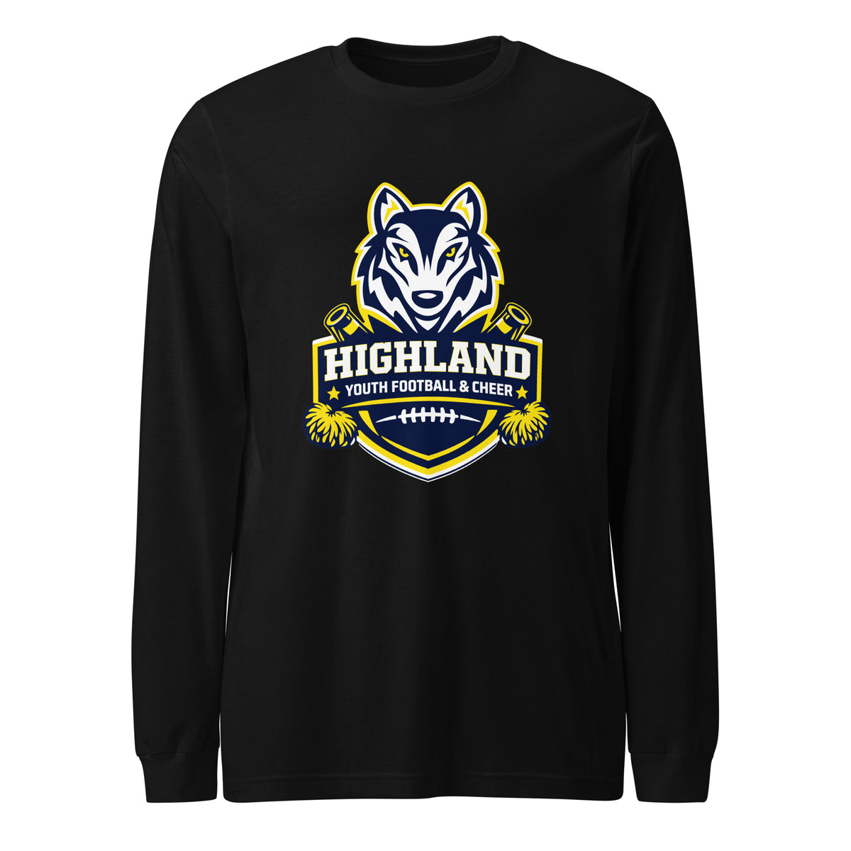 Performance | Long Sleeve Tee | Highland youth football and cheer | Emblem Logo