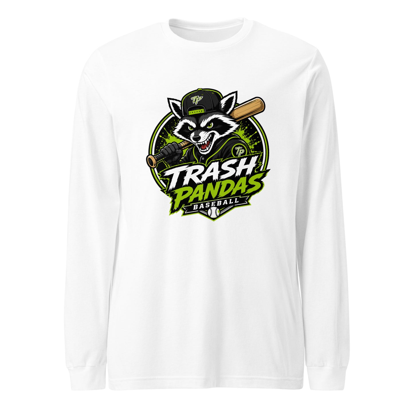 Performance | Long Sleeve Tee | Trash Pandas Baseball Organization | Mascot Logo