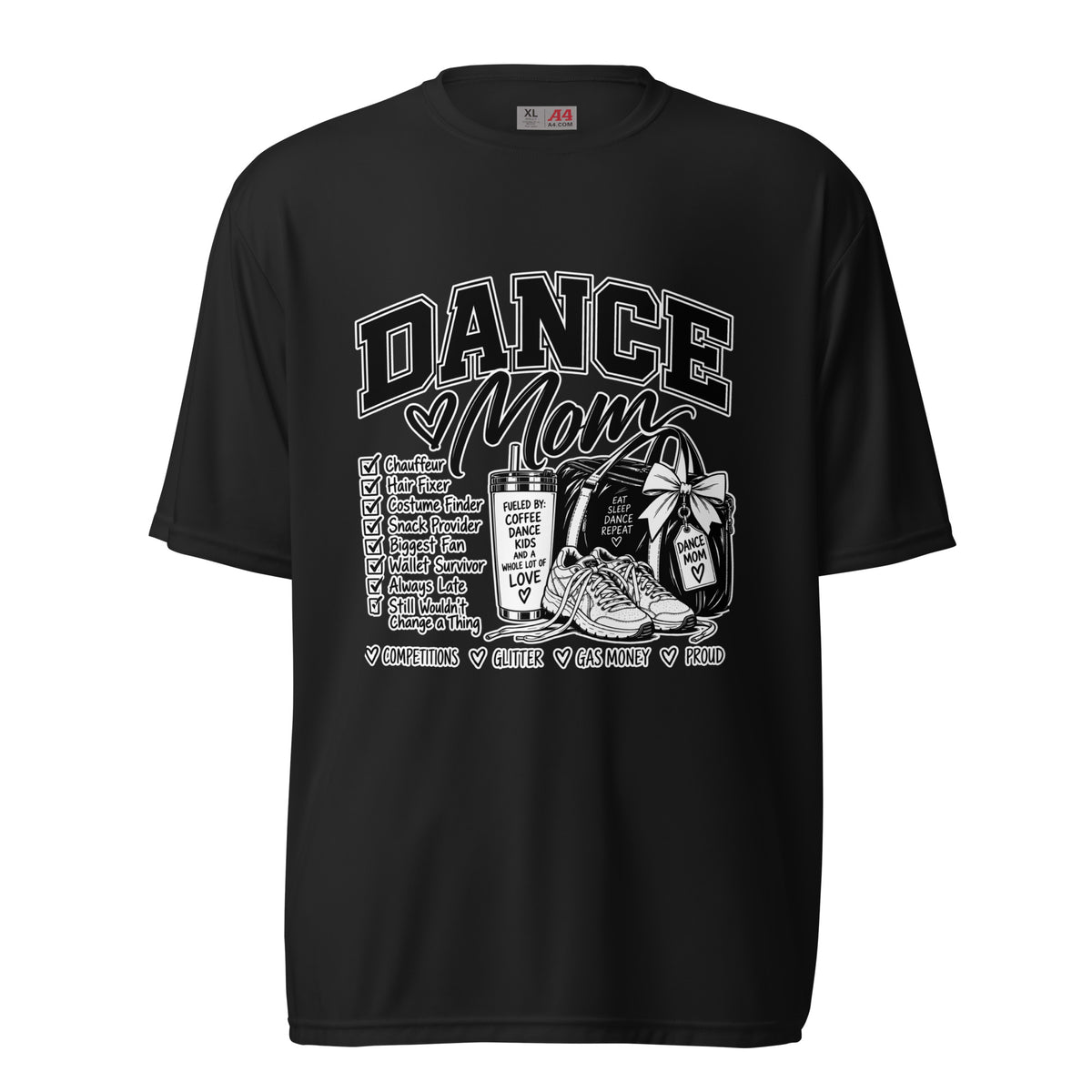 Active | Moisture Wicking Shirt | Dance Life | Mom Crest Logo