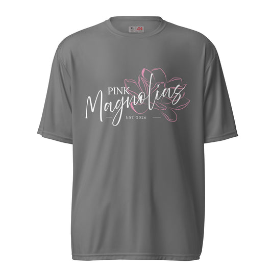 Active | Moisture Wicking Shirt | Pink Magnolias Dance | Modern Script Logo