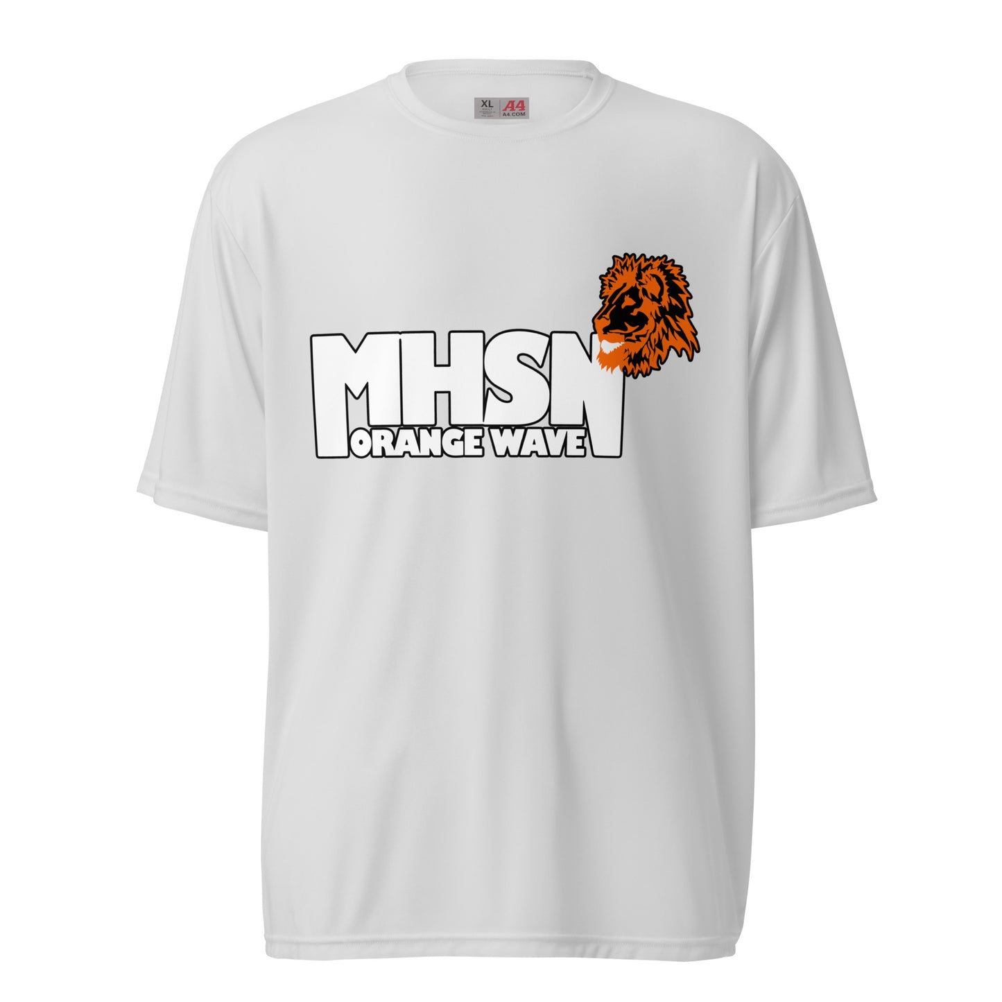 Active | Moisture Wicking Shirt | Orange Wave Marching Band | Crest Logo