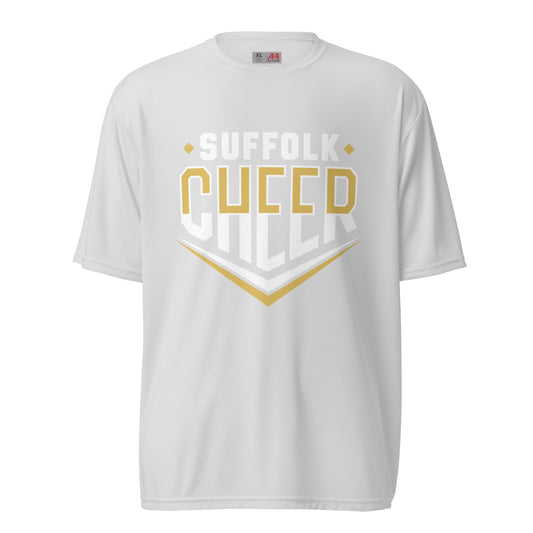 Active | Moisture Wicking Shirt | Suffolk University Cheerleading | Emblem Logo