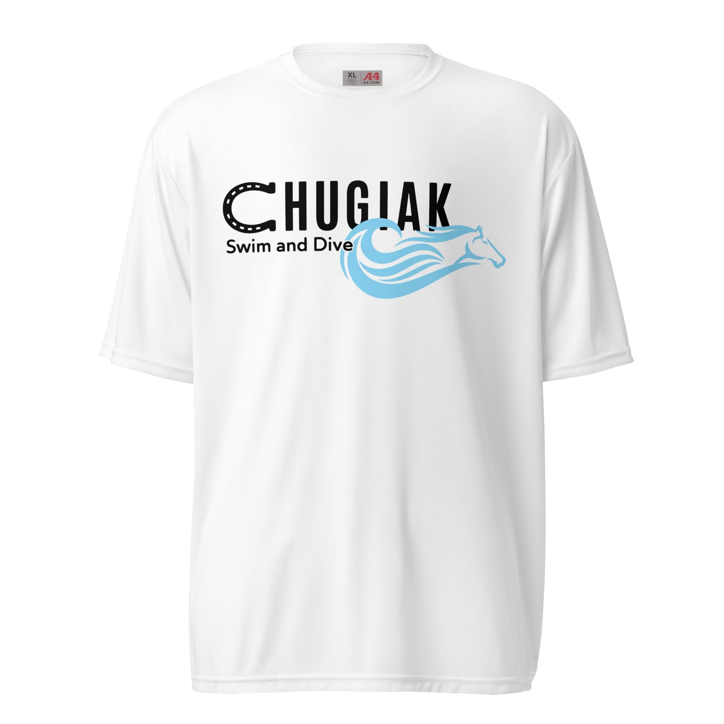 Active | Moisture Wicking Shirt | Chugiak Mustang Swim & Dive | Crest Logo