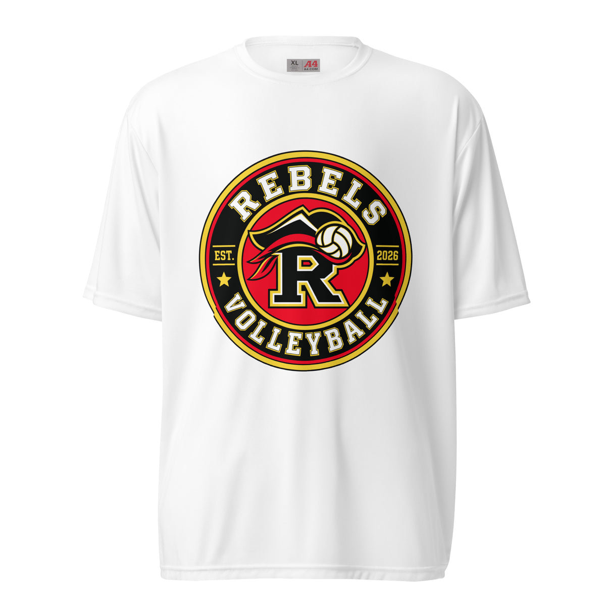 Active | Moisture Wicking Shirt | Rebels Volleyball Club | Badge Logo