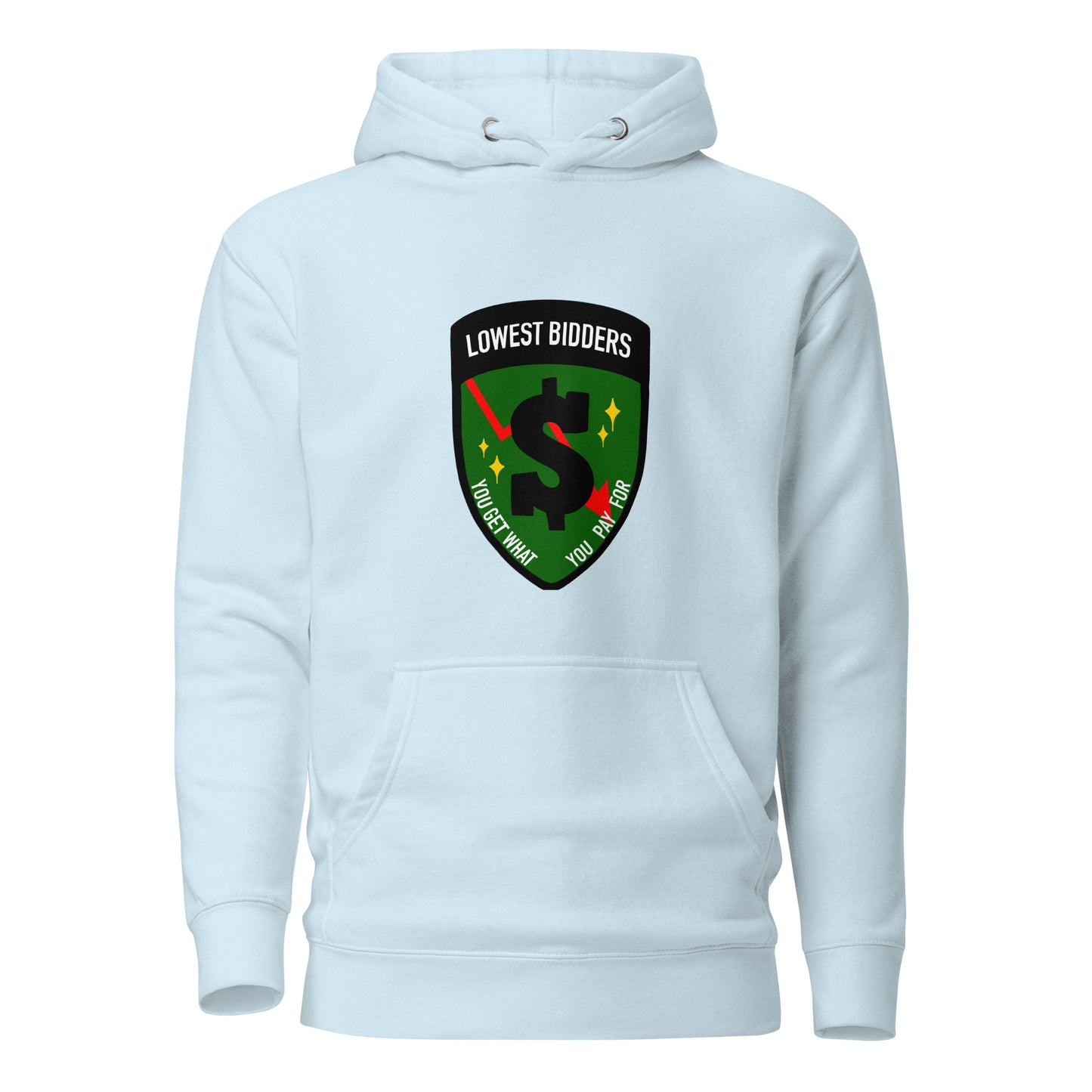Performance | Hoodie | The Lowest Bidders | Emblem Logo