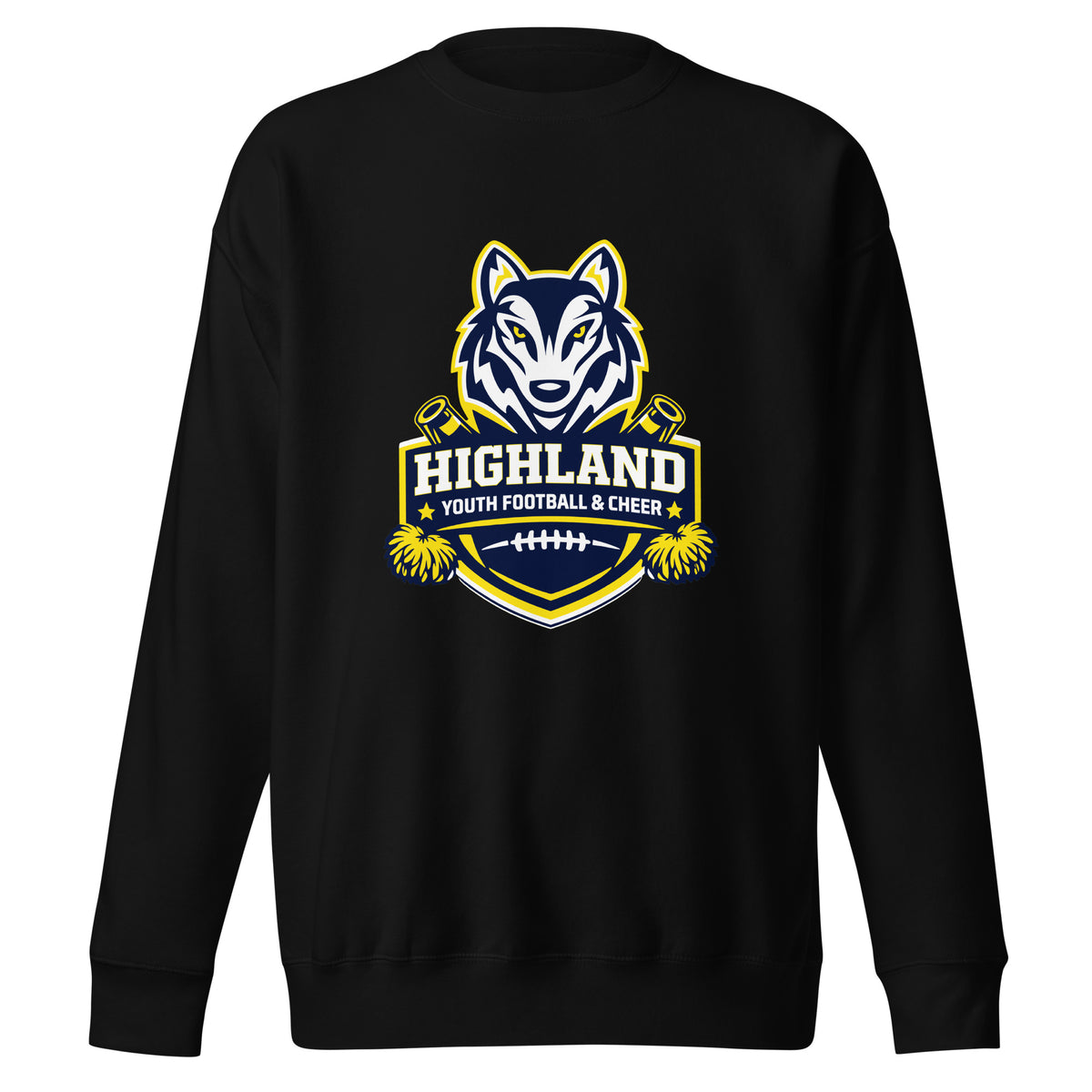 Performance | Crewneck | Highland youth football and cheer | Emblem Logo