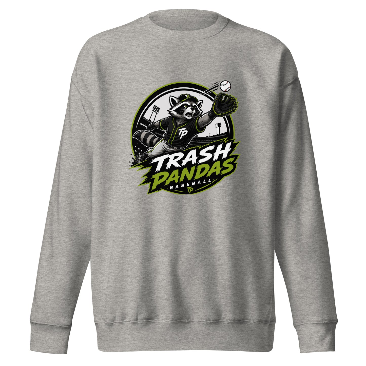 Performance | Crewneck | Trash Pandas Baseball Organization | Emblem Logo