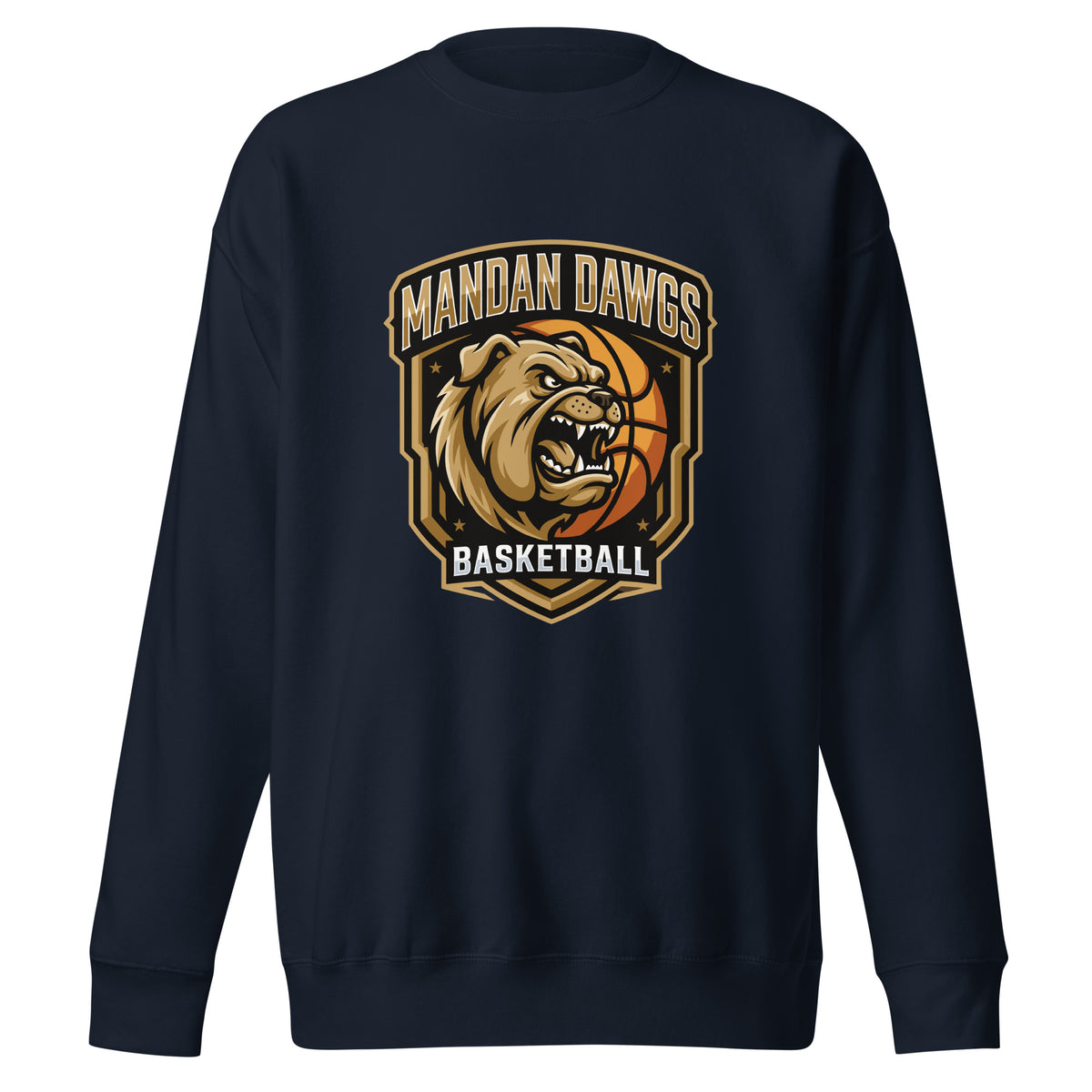 Performance | Crewneck | Mandan Dawgs Basketball | Shield Logo