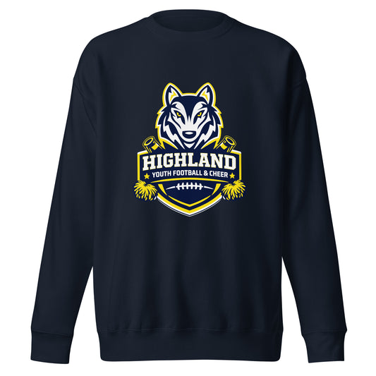 Performance | Crewneck | Highland youth football and cheer | Emblem Logo