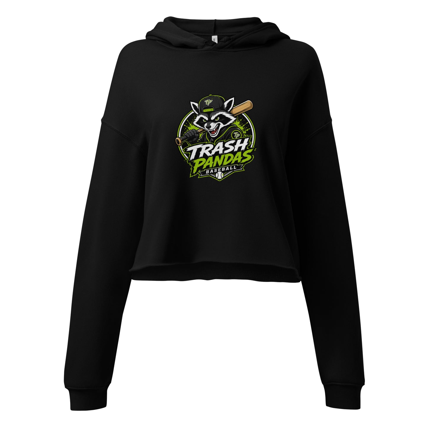 Performance | Cropped Hoodie | Trash Pandas Baseball Organization | Mascot Logo