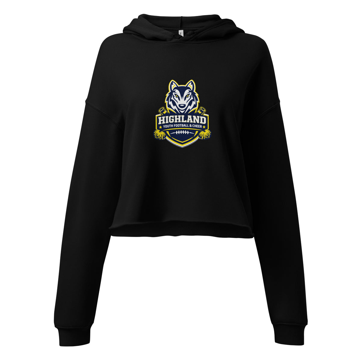 Performance | Cropped Hoodie | Highland youth football and cheer | Emblem Logo