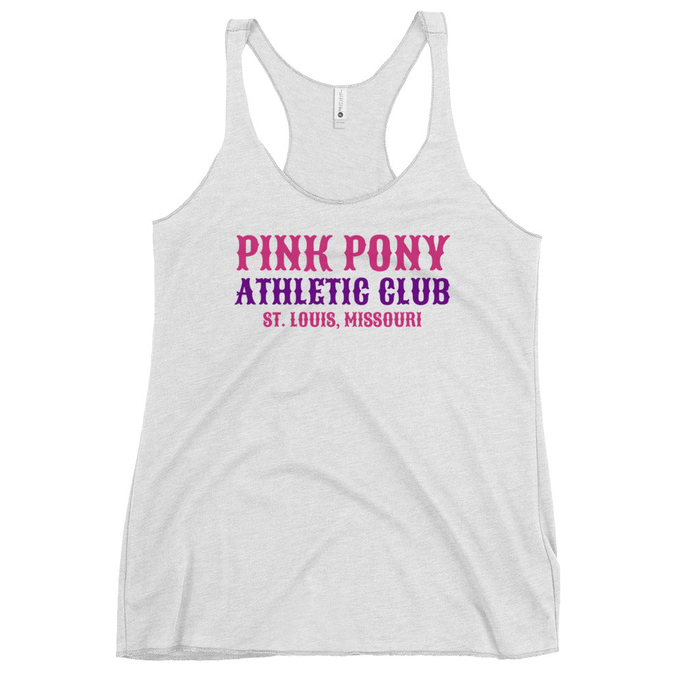 Performance | Thin Racerback Tank Top | Pink Pony Athletic Club | Athletic Wordmark Logo