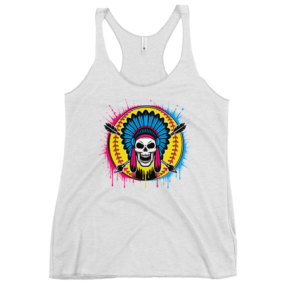 Performance | Thin Racerback Tank Top | Savage Softball | Emblem Logo