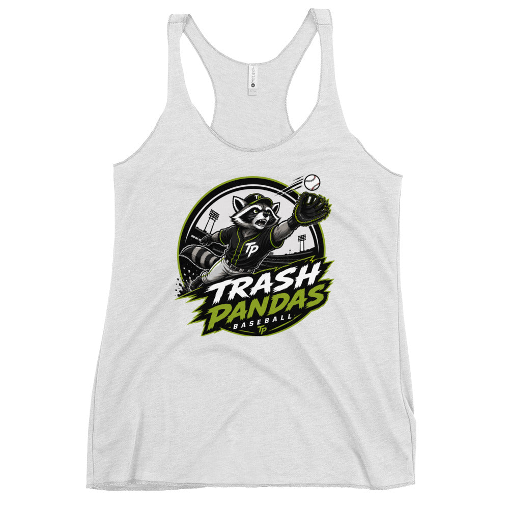 Performance | Thin Racerback Tank Top | Trash Pandas Baseball Organization | Emblem Logo