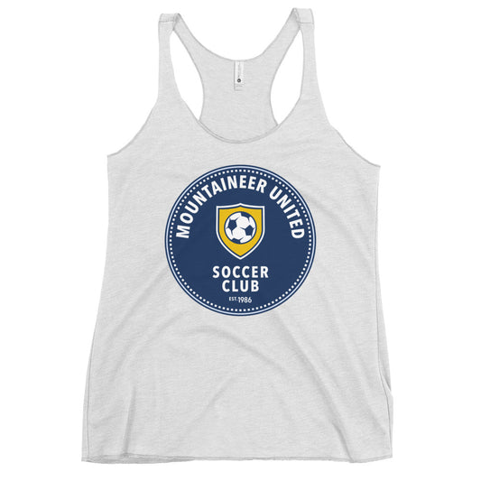 Performance | Thin Racerback Tank Top | Mountaineer United Soccer Club | Badge Logo