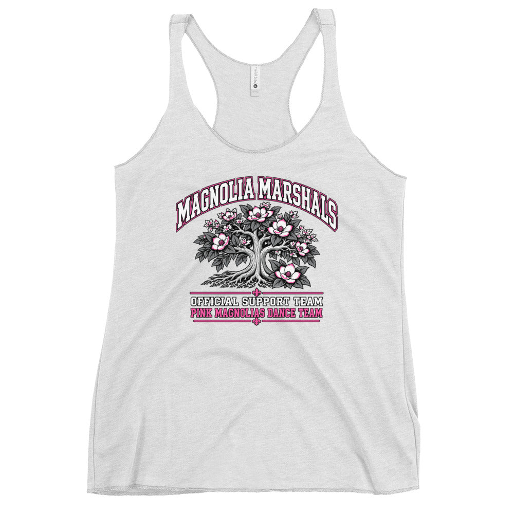 Performance | Thin Racerback Tank Top | Pink Magnolias Dance | Crest Logo