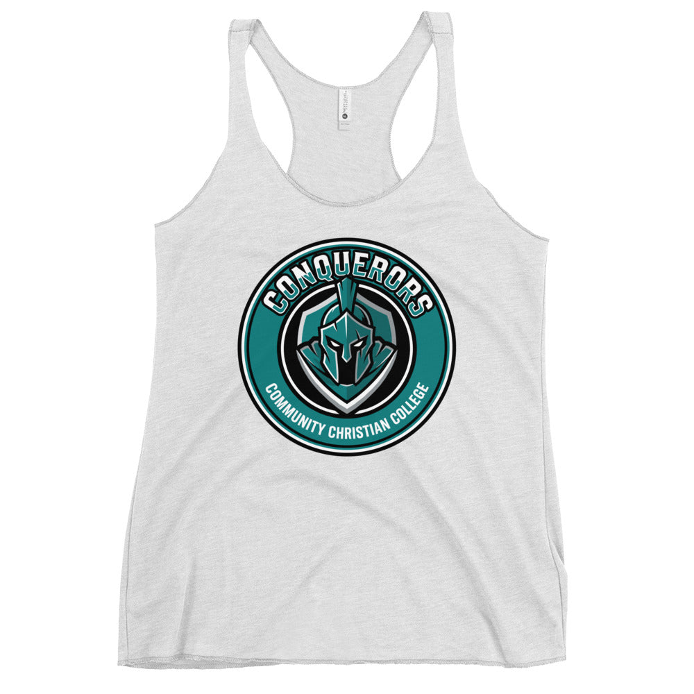 Performance | Thin Racerback Tank Top | Community Christian College | Badge Logo