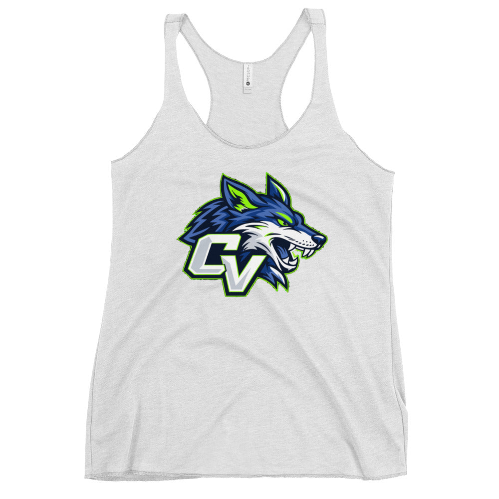 Performance | Thin Racerback Tank Top | Cumberland Valley Coyotes Football | Crest Logo