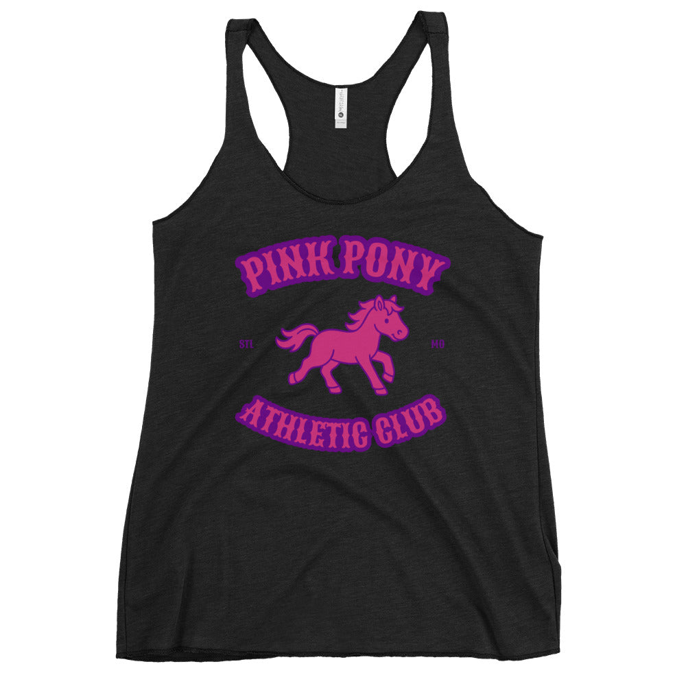 Performance | Thin Racerback Tank Top | Pink Pony Athletic Club | Crest Logo