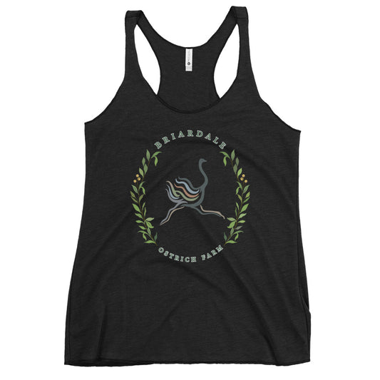 Performance | Thin Racerback Tank Top | Briardale Ostrich Farm | Crest Logo
