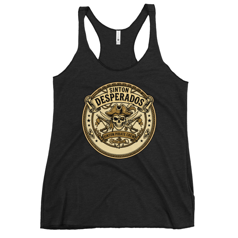 Performance | Thin Racerback Tank Top | Sinton Desperados Baseball | Badge Logo