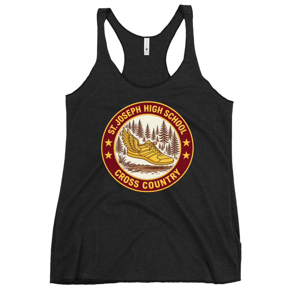 Performance | Thin Racerback Tank Top | St. Joseph High School - Cross Country | Badge Logo