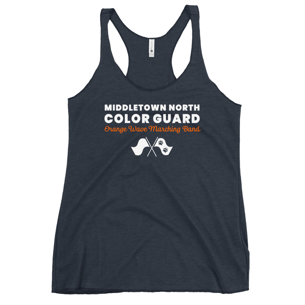 Performance | Thin Racerback Tank Top | Orange Wave Marching Band | Modern Script Logo