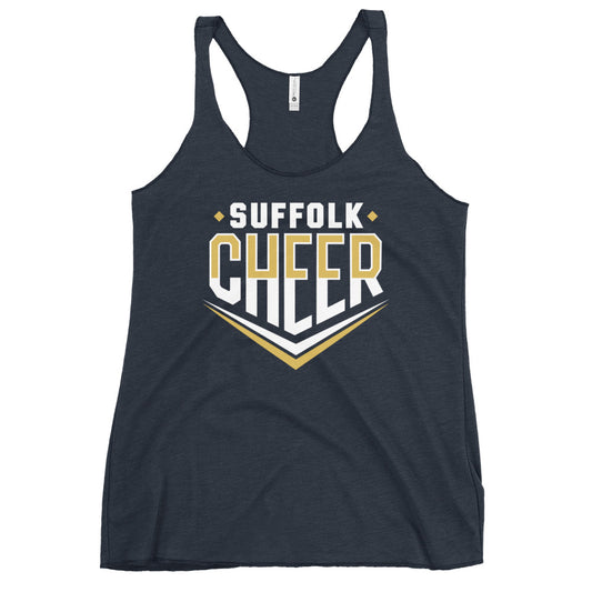 Performance | Thin Racerback Tank Top | Suffolk University Cheerleading | Emblem Logo