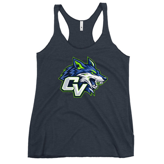Performance | Thin Racerback Tank Top | Cumberland Valley Coyotes Football | Crest Logo
