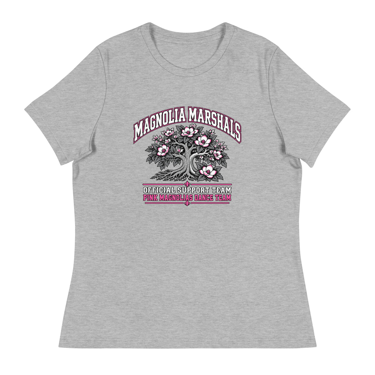 Performance | Women's Relaxed T Shirt | Pink Magnolias Dance | Crest Logo