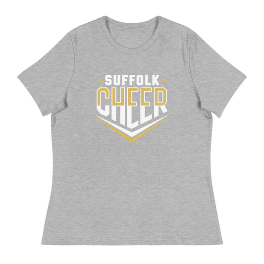 Performance | Women's Relaxed T Shirt | Suffolk University Cheerleading | Emblem Logo