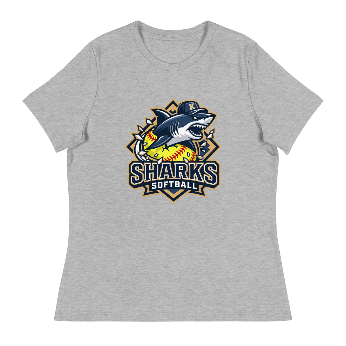Performance | Women's Relaxed T Shirt | Sharks Diamond Sports | Crest Logo
